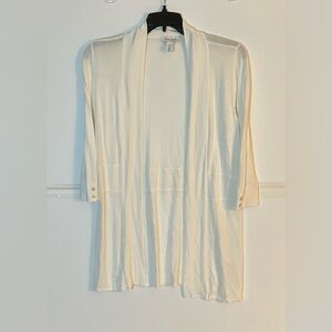 White House Black Matket Cream Open Front Cardigan for women. Size M